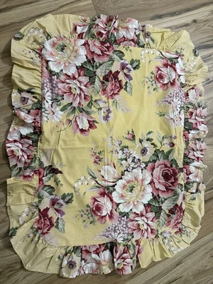 Almohada Ralph Lauren Rosas Amarillas Volantes Estándar Sham Sophie Brooke Foto 1 de 4