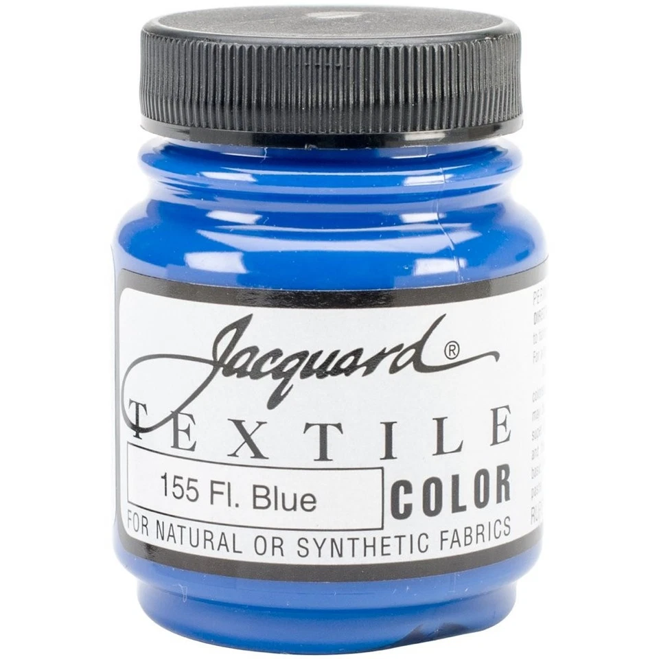 Pintura de tela azul fluorescente Jacquard 225 fl oz permanente acabado suave resistente al color Foto 1 de 1