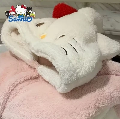 Bata de lana Sherpa para mujer Hello Kitty, rosa/blanco, talla única para la mayoría NUEVA Foto 1 de 4