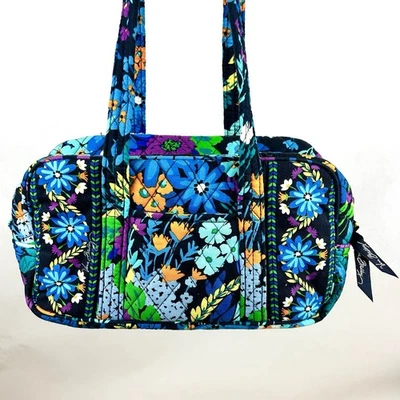 Vera Bradley SM выстеганная наплечная сумка сумочка полуночный синий 6 внутренних карманов 12» - Изображение 1 из 4