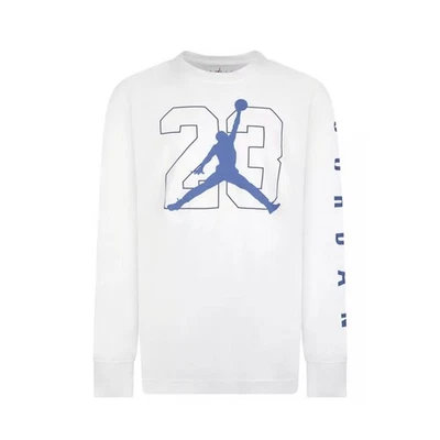 Jordan Jumpman White and Blue Long Sleeve Tee Boys Size M 10-12 - Image 1 of 4