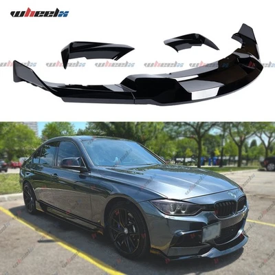 Par de colmillos delanteros estilo MAD + parachoques para BMW F30 F31 M 12-18 deportivo negro brillante Foto 1 de 4