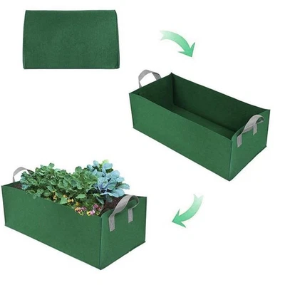 Rectangular Planting Bags for Home Gardening 4Pcs NonWoven Fabric 50 30 20cm - Image 1 of 4