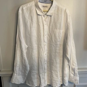 Camisa Tommy Bahama de lino con botones para hombre talla XXXL blanca a cuadros manga larga - Imagen 1 de 8