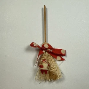 Vintage Doll House Miniature CHRISTMAS DECOR  1:12 Scale Santa On A Broom - Picture 1 of 5
