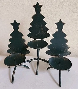 Candelabro de árbol de Navidad de metal de colección para 3 decoración navideña 8,5" oro verde - Imagen 1 de 2