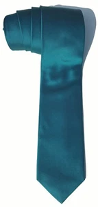 Alfani NEW Solid Blue Slim Men's Neck Tie Satin $49 A3609 - Picture 1 of 2