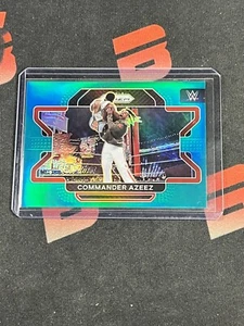 2022 Panini Prism WWE Commander Azeez #89 Teal Blue Parrell Prizm /49 Card  - Picture 1 of 2