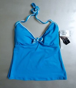 $69 RALPH LAUREN WOMENS SKY BLUE TIE-BACK BIKINI SWIM TOP WITH PADDED BRA  SZ:M - Picture 1 of 6