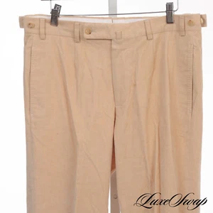 Pantaloni Bamford & Sons Made in Italy in velluto a coste kaki infuso misto cashmere mango 32 - Foto 1 di 6