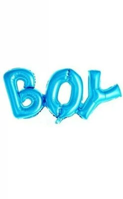 Set of 2  BOY Letter 21" inch Foil Balloon Blue Baby Shower  Party Decoration  - Image 1 of 3