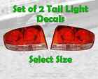 Set of 2 Faux Fake Rectangle Tail Lights with Chrome Rim Stickers 1960's look