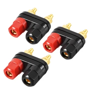 3 Pcs Dual Binding Post M5 Thread Power Amplifier Connector Banana Jack Socket - Picture 1 of 4