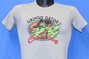 vtg 80s GRINGO GATORZ CANTINA ALLIGATOR MEXICAN RESTAURANT FOOD PROMO t-shirt XS