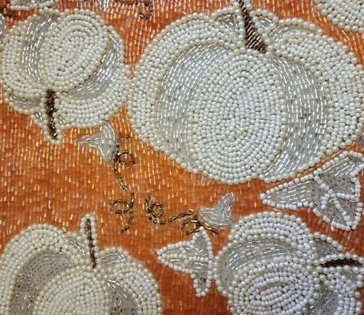 Rachel Roy 36" Beaded Table Runner Centerpiece Fall Thanksgiving Pumpkins - Image 1 of 4