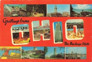 Postcard Ohio "Buckeye State" Souvenir Landmarks Large Letter Greetings - Picture 1 of 2