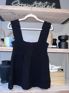 A.P.C. Rue De Fleurus Paris Black Knitted Tank Top Square Neck, Size Small - Picture 1 of 7