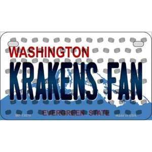 Letrero de matrícula de motocicleta Krakens Fan Washington superpuesto coche camión pared hogar - Imagen 1 de 1