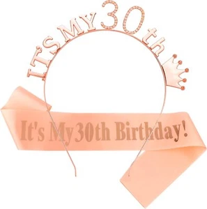 30th Birthday Crown Cute Sash & Headband Set Sweet Headband for Birthday Deco... - Picture 1 of 7