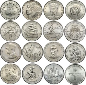 Poland LOT 16 Coins 20 50 100 500 10000 Zloty 1974–1991 Commemorative Polish SET - Picture 1 of 2