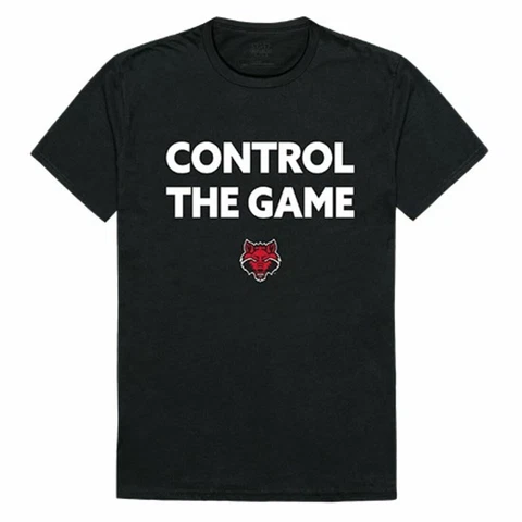 Arkansas State University A-State Red Wolves Control the Game T-Shirt Black Cover