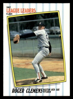 1987 Fleer League Leaders #10 Roger Clemens - Image 1 of 2
