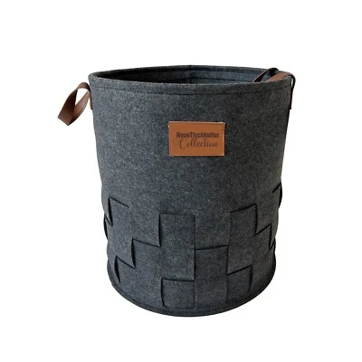 Wäschekorb 55 Liter Briena Filz Dunkelgrau Wäschesammler HTI-Living - Bild 1 von 3