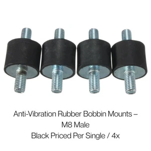 Anti-Vibration Rubber Bobbin Mounts – M8 Male | 20mm D x 25mm Long | Car, Boat, - Picture 1 of 2