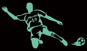 Adesivo murale adesivo luminoso, adesivo notturno calciatore calcio NL02 - Foto 1 di 11
