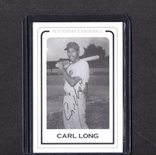 YESTERDAYS HEROES VINTAGE CARD SIGNED IP AUTO CARL LONG BIRMINGHAM BLACK BARONS