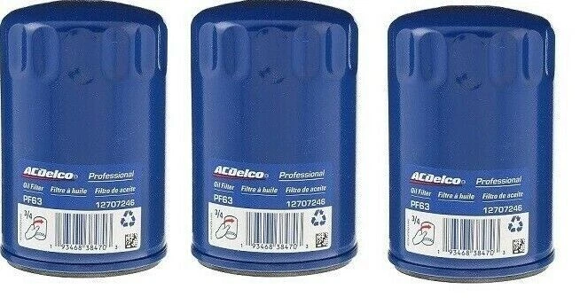 Set of 3 New Genuine GM Engine Oil Filters ACDelco PF63 PF63F 19330001 19383806 - Image 1 of 1