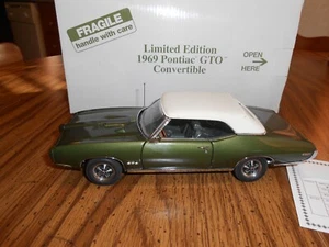 Danbury Mint 1969 Pontiac GTO Convertible Vedoro Green 1/24 Car Limited Edition - Picture 1 of 9