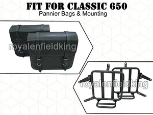 Alforjas de cuero genuino con montaje D5 para Royal Enfield CLASSIC 650 - Imagen 1 de 7
