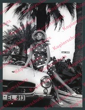 orig. Foto Hanne Wieder Dame Mode Auto Mercedes-Benz 190 SL San Remo Palmen 1960