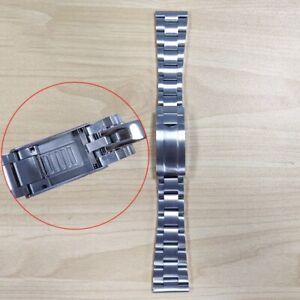 22mm Silver Brushed Glide Lock Clasp Steel Watch Band Bracelet For Seiko Tudor