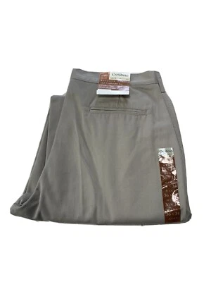 Ballesta Hombre Caqui Resistente a Arrugas Pantalones Talla 36x34 Ajuste Relajado Plisado Frente Foto 1 de 4