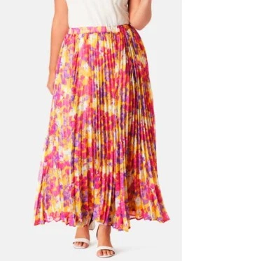 NEW Jessica London Multi-Color Plus Size 16W Skirt A-Line Accordion Pleats Lined - Image 1 of 4