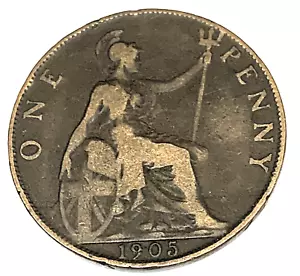 # C7136 GREAT BRITAIN COIN, LARGE PENNY 1905 - Picture 1 of 2