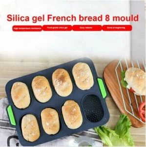8 Gitter Brötchen Brotform Backformen Baguette Backform Laib Antihaft Hot Dog - Bild 1 von 6