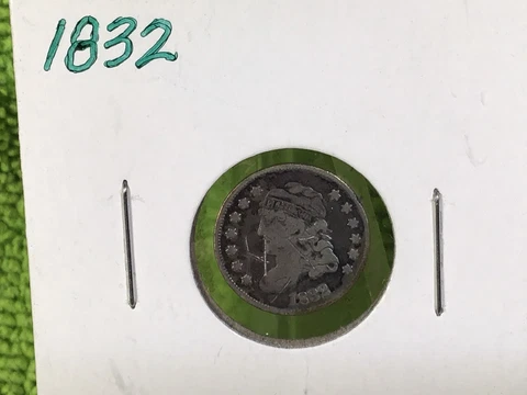 1832 CAPPED BUST HALF DIME FULL LIBERTY -INITIALS ON OBVERSE “ HZ “ VERY FINE Cover