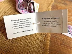 Vera Bradley Schlüsselanhänger breites Schlüsselband Felicity Paisley rosa. Neu mit Etikett! - Bild 1 von 4