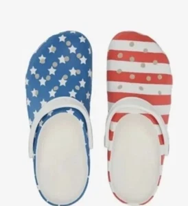 Crocs Classic Graphic Clogs Womens Size 7 American Flag Stars Stripes July 4th - Picture 1 of 14