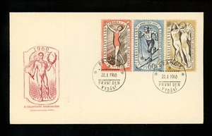 Postal History Czechoslovakia #955-957 FDC Spartacist Sports Games 1960 Prague - Picture 1 of 2