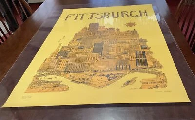Póster vintage 1971 Pauline Eaton Pittsburgh Skyline Foto 1 de 4