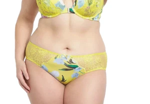 Cacique~Nuevo Con Etiquetas~Panty Hipster Estampado Floral Amarillo~Talla Grande 26-28W (3X) - Imagen 1 de 6