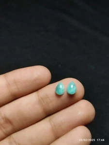 Natural Amazonite Pear Cab 7x5mm Beautiful Green-Blue Gemstone - Picture 1 of 5