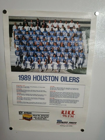 1989 Houston Oilers NFL Players Poster Cover