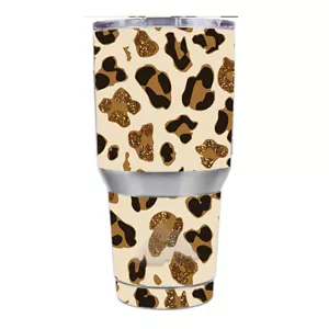 Skin Decal for Ozark Trail 30 oz Tumbler Cup (6-piece kit) / Leopard Print Glit - Picture 1 of 1