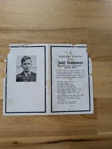 German WW2 Soldier Death Card * ORIGINAL - Died In Prison Camp In Statin WWII - Picture 1 of 3