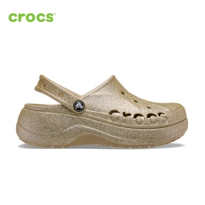 NEW CROCS Women's BAYA PLATFORM GLITTER CLOG 208459-212 GOLD - Picture 1 of 6